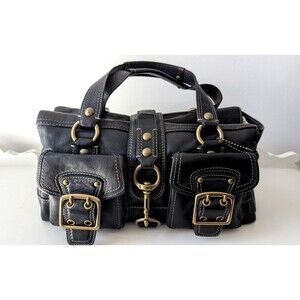 Coach Ltd Ed 65th Anniversary Black Leather Mandy Courier Satchel Bag 10330